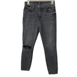 GRLFRND Karolina Ripped Knee High Rise
Jeans in Faded Black Wash Size 24